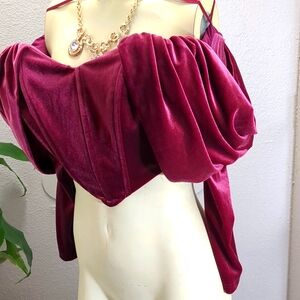 Raspberry Off shoulder Top